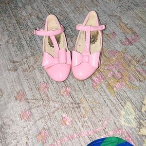 Joyfolie pink patent leather bow flats sz 10